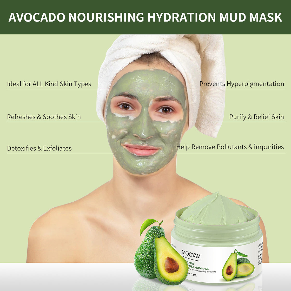 Avocado Nourishing Hydration Mud Face Mask - 120Gm