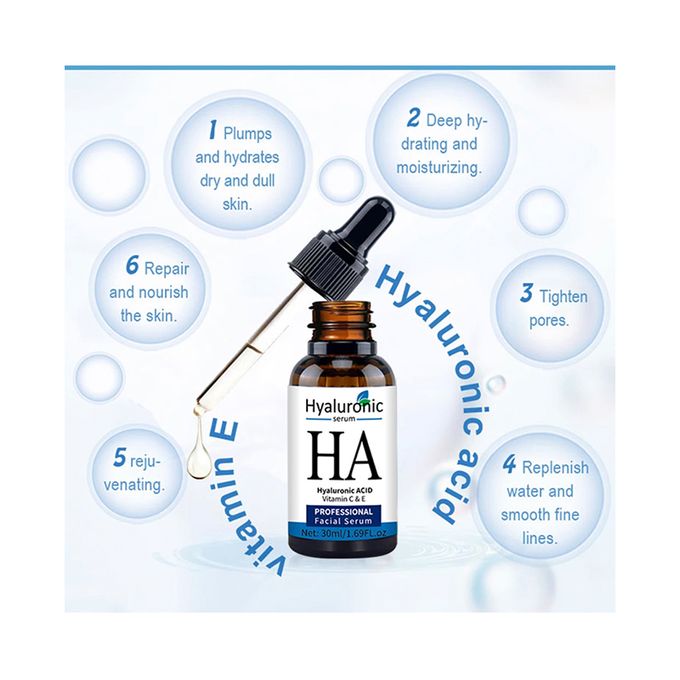 Hydrating Organic Hyaluronic Serum (Vitamin C & E) For Skin Whitening - 30ML