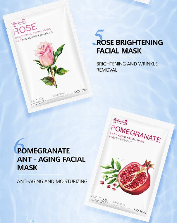 Natural Organic Fruit Face Mask Pack (6 Pieces)